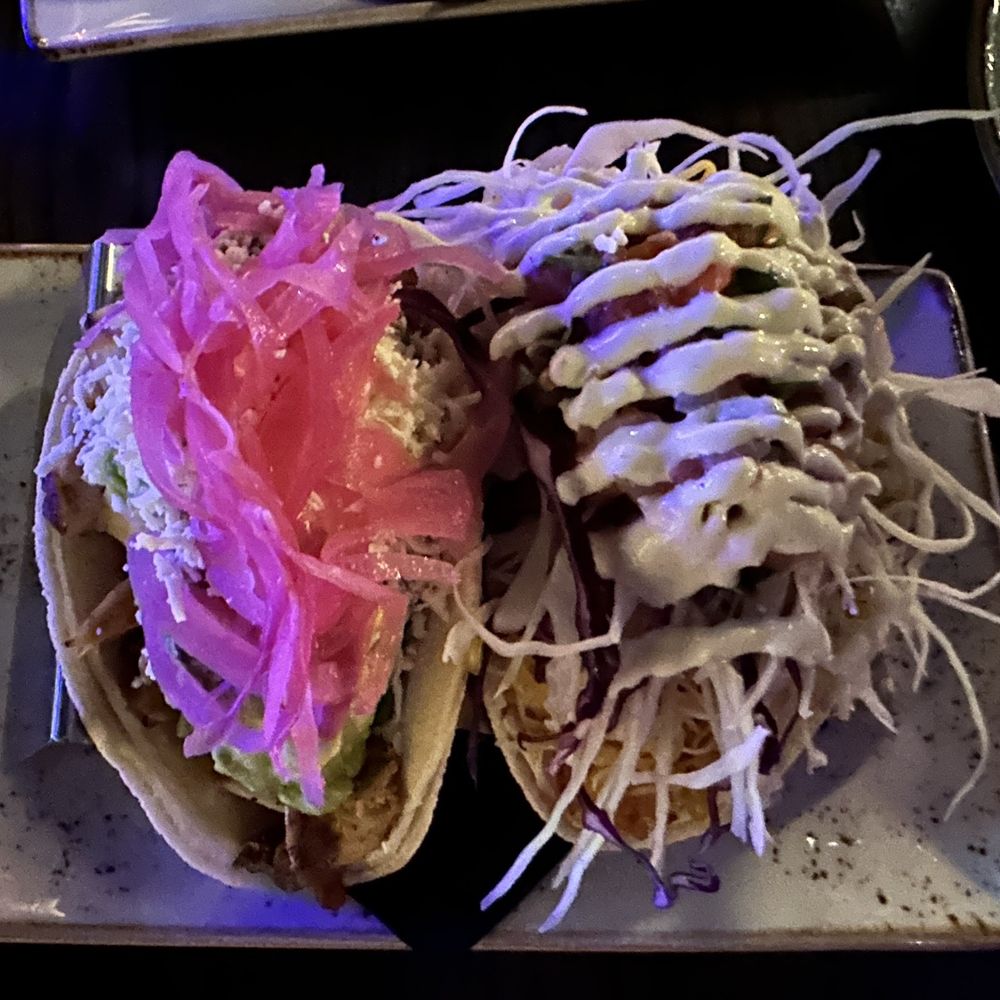 Grilled chicken taco and tater tot taco Grilled chicken taco and tater tot taco