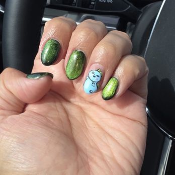The Nailtural - I asked for a dinasour and he got very creative! Love it - Nail Salons Near Me - Temecula, California