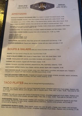 Menu photo 4 Buckley's In Belltown Seattle, WA Menu photo 4 Buckley's In Belltown Seattle, WA