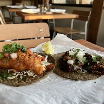 Pablo y Pablo - Baja fish (L) and pork carnitas (R) - Mexican Near Me - Woodinville, Washington