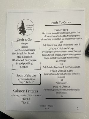 Menu photo 1 The Hearth Eatery & Catering Kenai, AK Menu photo 1 The Hearth Eatery & Catering Kenai, AK