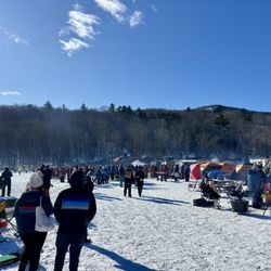 The Camden Snow Bowl - Party town on the frozen lake