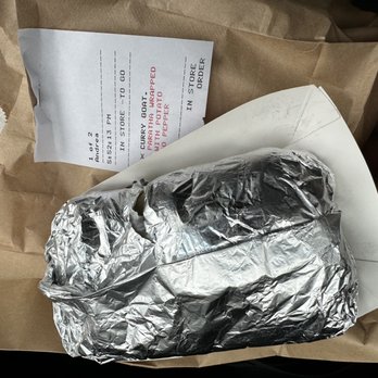 Crazy Greek - April 30, 2023 - Curry Goat Paratha Wrap - Greek Near Me - Ajax, Ontario