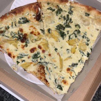 Artichoke Basille's Pizza - 2 artichoke pizza, notice ripped corner of the box! Not ok. - Pizza Near Me - Hoboken, New Jersey