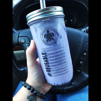TeaStori - You really can't beat helping with saving our sealife!   Taro milk tea w/ mini boba. - Desserts Near Me - Gainesville, Florida