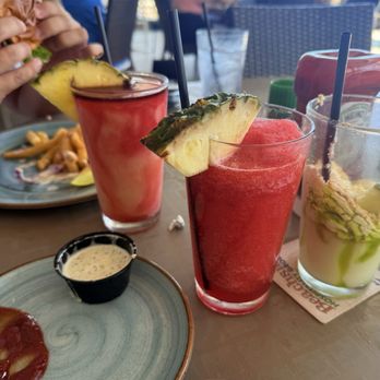 Beach House Waterfront Restaurant - Frozen My-Ami Vice and Strawberry Daiquiri - American Near Me - Bradenton Beach, Florida Beach House Waterfront Restaurant - Frozen My-Ami Vice and Strawberry Daiquiri - American Near Me - Bradenton Beach, Florida