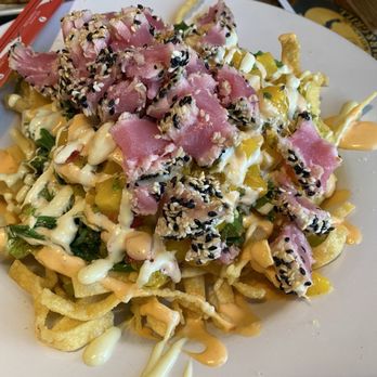 Blue Dog Bar & Grill - Sesame ahi tuna nachos - Bars Near Me - Matlacha, Florida Blue Dog Bar & Grill - Sesame ahi tuna nachos - Bars Near Me - Matlacha, Florida