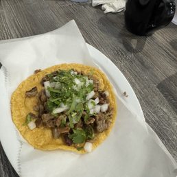 Carne asada tacos lacked flavor but the handmade tortillas great! Carne asada tacos lacked flavor but the handmade tortillas great!
