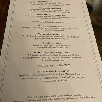 Henley on Grace - Entree menu - American Near Me - Richmond, Virginia Henley on Grace - Entree menu - American Near Me - Richmond, Virginia