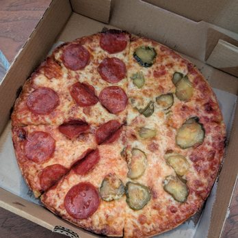 Geri's Pizza - Half Pepperoni Half Pickle Pizza - Pizza Near Me - Avon, Massachusetts
