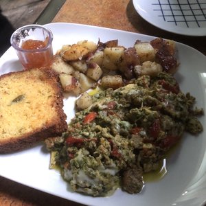 Photo of Dottie's True Blue Cafe - San Francisco, CA, United States. Hot Italian Sausage Scramble