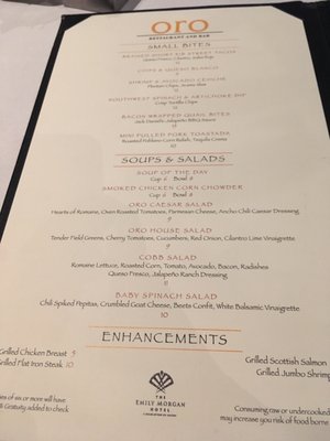 Menu photo 2 Oro Restaurant and Bar San Antonio, TX Menu photo 2 Oro Restaurant and Bar San Antonio, TX