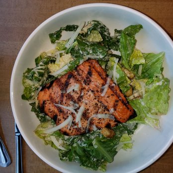Talking Cedar Restaurant - Cesar Salad with Grilled Salmon - Distilleries Near Me - Rochester, Washington