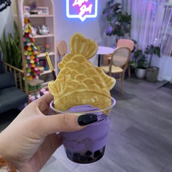 Kubo Coffee And Creamery - #22 Ube Taiyaki with boba - Coffee & Tea Near Me - Nutley, New Jersey Kubo Coffee And Creamery - #22 Ube Taiyaki with boba - Coffee & Tea Near Me - Nutley, New Jersey