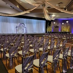 The Makoy - Ceremony set-up in the Emerald Room 250 guests