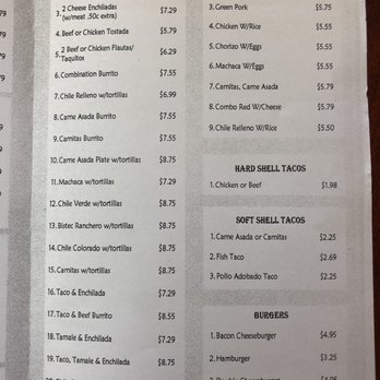 La Siesta Mexican Food - Menu as of 10.17.19 - Mexican Near Me - Orange, California