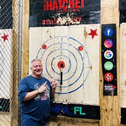 Bury the Hatchet - Hubby and his bullseye!