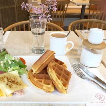 SP Flower & Tea Room - Waffles with ham/cheese and a side salad. And a super cute tea set. - Breakfast & Brunch Near Me - Hong Kong, HK SP Flower & Tea Room - Waffles with ham/cheese and a side salad. And a super cute tea set. - Breakfast & Brunch Near Me - Hong Kong, HK