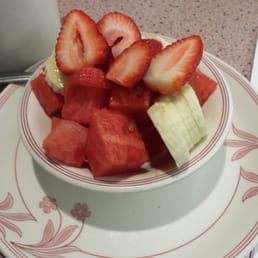 Beautiful,  fresh fruit side..served with my omlette..