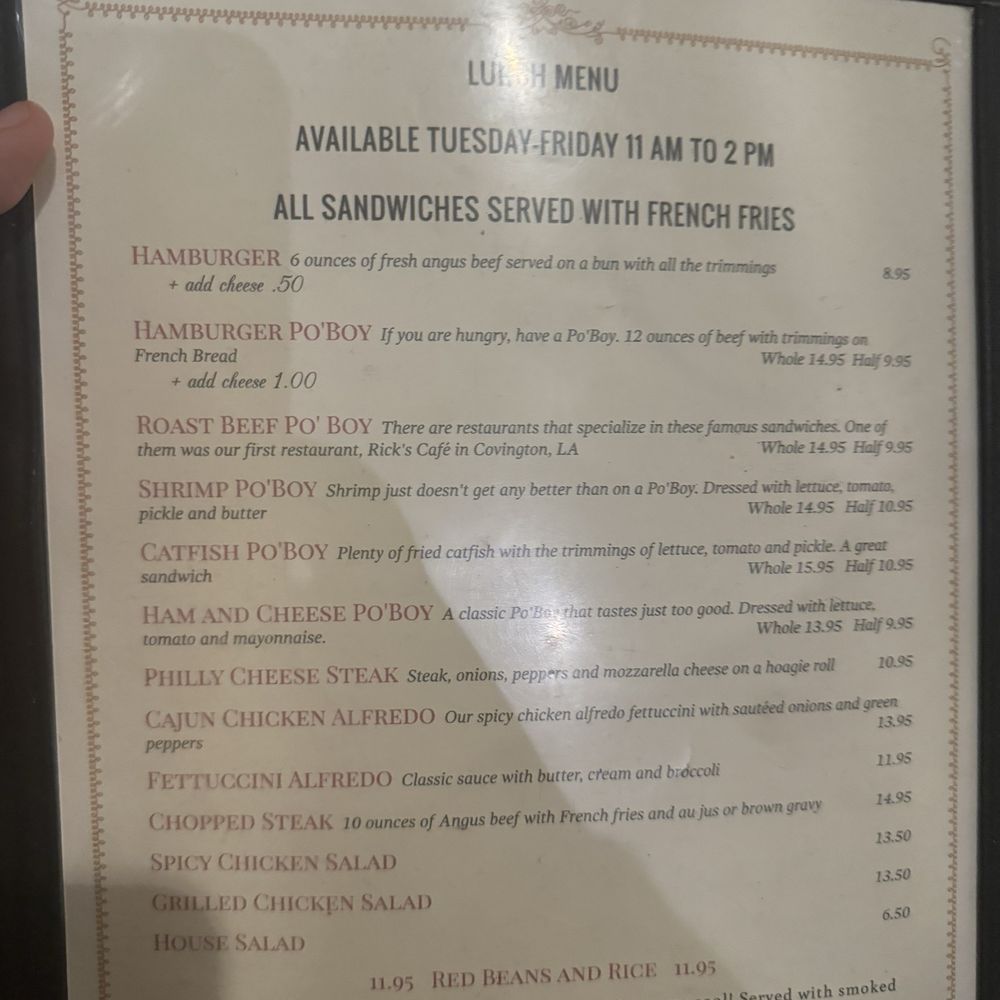Rick's Crossroads Grille - Lunch Menu - Steakhouses Near Me - Lincoln, Alabama Rick's Crossroads Grille - Lunch Menu - Steakhouses Near Me - Lincoln, Alabama