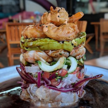 El Rey del Mar - This beast is called the Tostada Manchosa. And it's amazing. - Seafood Near Me - Bucerías, NAY
