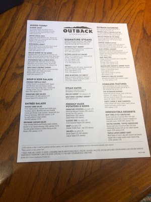 Menu photo 4 Outback Steakhouse Greenville, NC Menu photo 4 Outback Steakhouse Greenville, NC
