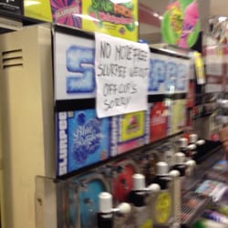7-Eleven - "Free Slurpee day" from 11am-7pm. This location was "out of cups" when we arrived at 6:45p--then stocked them at 7p & said no.
