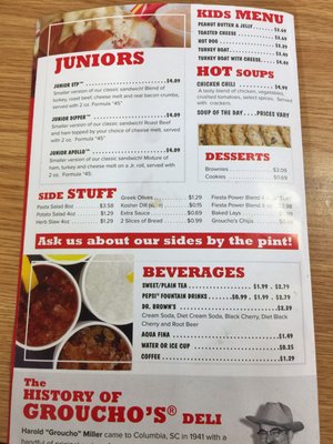 Menu photo 3 Groucho's Deli Columbia, SC