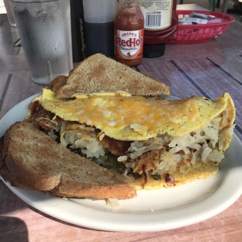 Rainy Days Cafe - Alice Omelet- I had to add bacon - Cafes Near Me - Grand Haven, Michigan Rainy Days Cafe - Alice Omelet- I had to add bacon - Cafes Near Me - Grand Haven, Michigan