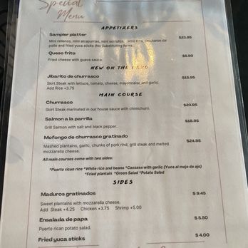 Jibaritos y Más - Special Menu - Puerto Rican Near Me - Chicago, Illinois