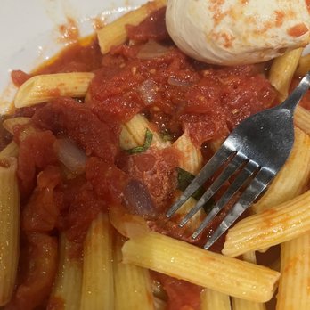 Depalmas Italian Cafe - Pasta Margherita (literally just chopped tomatoes on top of store bought pasta, and two whole measly pieces of basil, what a joke.) - Italian Near Me - Athens, Georgia
