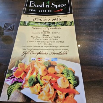 Basil n' Spice Thai Cuisine - Menu - Thai Near Me - Worcester, Massachusetts Basil n' Spice Thai Cuisine - Menu - Thai Near Me - Worcester, Massachusetts