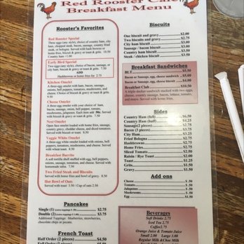 Red Rooster Cafe - Breakfast Menu - American Near Me - Hendersonville, Tennessee Red Rooster Cafe - Breakfast Menu - American Near Me - Hendersonville, Tennessee