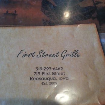 First St Grille - Menu - New American Near Me - Keosauqua, Iowa