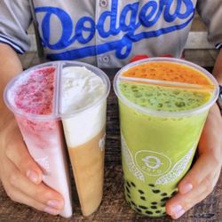 Zero Degrees - Split Cup- Strawberry Horchata, House Coffee and Matcha Milk Tea and Thai Tea