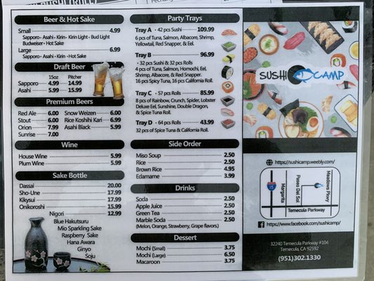 Menu photo 7 Sushi Camp Temecula, CA