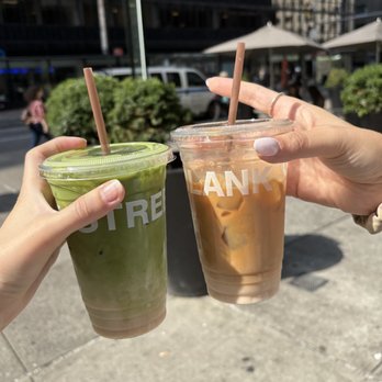 Blank Street Coffee - pistachio matcha and strawberries and cream latte - Coffee & Tea Near Me - New York, New York Blank Street Coffee - pistachio matcha and strawberries and cream latte - Coffee & Tea Near Me - New York, New York