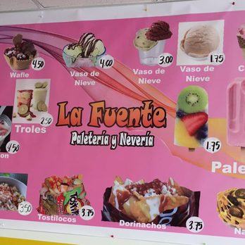 Paleteria La Fuente - Menu of the sweet goodies. - Ice Cream & Frozen Yogurt Near Me - Wichita, Kansas Paleteria La Fuente - Menu of the sweet goodies. - Ice Cream & Frozen Yogurt Near Me - Wichita, Kansas