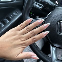 Jenni's Nails - Nude Nails with white chrome