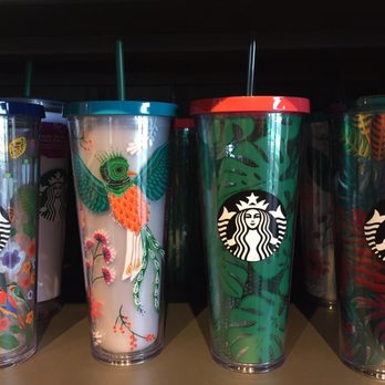 Starbucks - New Starbucks Venti cups - Insects & Birds, Bird of Paradise, Green Tropical Foliage, Multi-Color Tropical Foliage - June 2017 - Coffee & Tea Near Me - Ocala, Florida