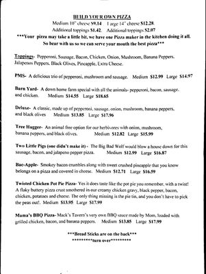 Menu photo 2 Mack's Tavern Dayton, OH Menu photo 2 Mack's Tavern Dayton, OH