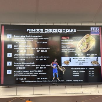 Big Dave's Cheesesteaks - Main cheesesteak menu - Cheesesteaks Near Me - Charlotte, North Carolina Big Dave's Cheesesteaks - Main cheesesteak menu - Cheesesteaks Near Me - Charlotte, North Carolina