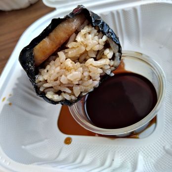 Okika Hawaiian BBQ - I dunk Mushbi in Soy Dip Omg outstanding - Hawaiian Near Me - Flat Rock, Michigan