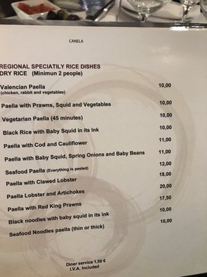 Menu photo 2 Canela Valencia, V Menu photo 2 Canela Valencia, V