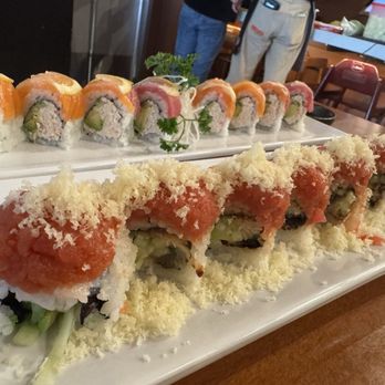 Sushi Ren - Lemon Roll (back), Red Crunch Dragon Roll (front) - Sushi Bars Near Me - San Diego, California