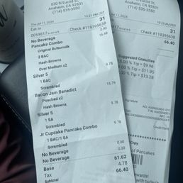 Cockroach and stale pancakes today.