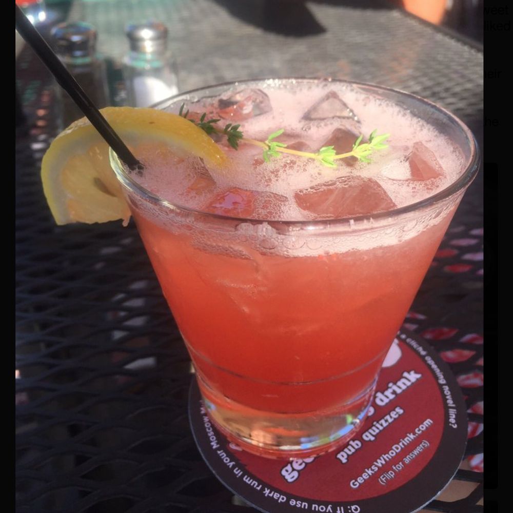 Syracuse Hops Spot - Frankly My Dear, I don't give a jam: House Strawberry + Thyme Vodka, St. Germain, Strawberry "Jam," Lemonade - American Near Me - Syracuse, New York Syracuse Hops Spot - Frankly My Dear, I don't give a jam: House Strawberry + Thyme Vodka, St. Germain, Strawberry "Jam," Lemonade - American Near Me - Syracuse, New York