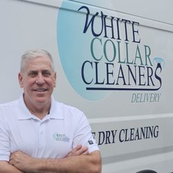 White Collar Cleaners Delivery - Owner Terry with the White Collar Cleaners Delivery van -- providing convenient pickup and delivery dry cleaning