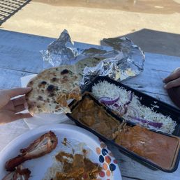 Lunch special (Sat/Sun too): chicken tikka & korma, chicken tandoori leg, rice, & huge garlic nan. So much food, great value Lunch special (Sat/Sun too): chicken tikka & korma, chicken tandoori leg, rice, & huge garlic nan. So much food, great value