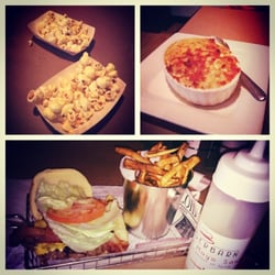 The Burger Barn - Popcorn, truffle Mac and cheese, and a bacon cheeseburger